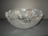 Beautiful Pressed Glass Fruit Bowl w/ Ribbed Design - 12