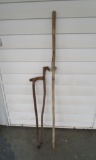 3 Hand Carved Wood Walking/Hiking Sticks - 1 by Hickory Compass