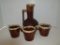 Lot Misc Brown Drip Glaze Stoneware