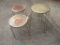 3 Small Metal Brass Painted Tables/Stools w/ Rusty Patina