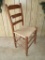 Vintage Slat Back Chair w/ Woven Seat