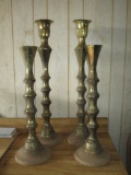 4 Brass Candle stands - (2) 30