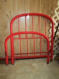 Iron Twin Bed w/ Rails - Painted Red