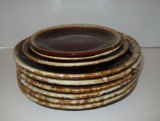 Lot Misc Brown Drip Glaze Stoneware