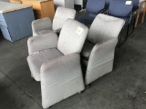 Grey Fabric Rocking Chairs w/ Wheels