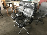 Leather Office Chairs w/ Wheels, Qty. 2