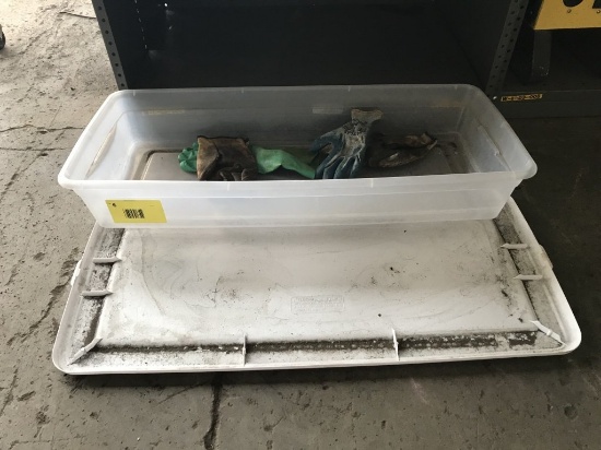 Plastic Container and Gloves