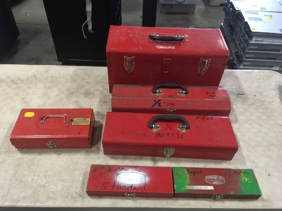 Metal Tool Boxes Qty 6