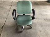 Green Rolling Office Chairs Qty 4