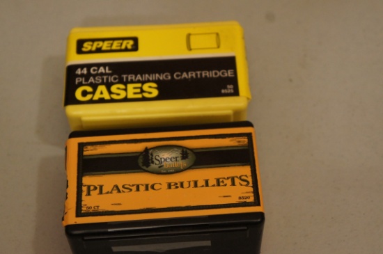 44 caliber plastic training cartridges and bullets