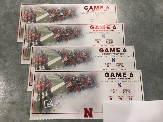 4 Husker Tickets to NU vs NW, Donated By: Kenny Sillman