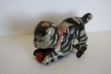 J Chein & Co. Vintage Tin Litho Wind Up Cat Toy