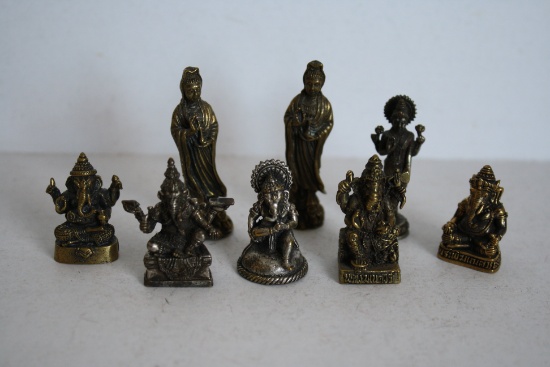 Assorted Brass God and Goddess Figures