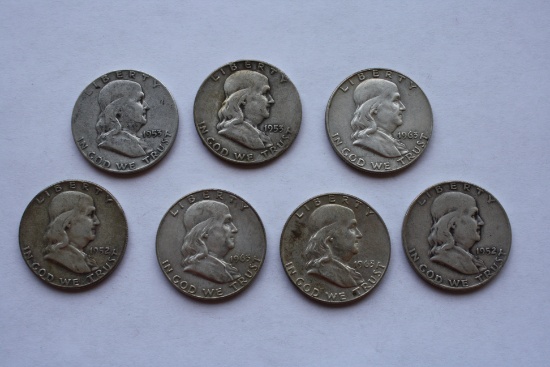 Franklin Half Dollars- Lot of 7