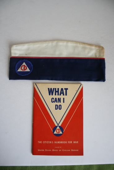 1950's Civil Defense Hat and Manual