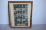 Franklin Silk Company Framed 5 and 10 Dollar Notes