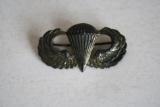 WWII Sterling Silver U.S. Paratroop Wings Pinback