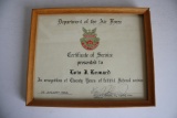 20 years Service Certificate presented to Woman 1946-1966