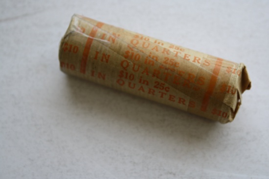 Sealed Roll of Washington Quarters