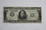 1934 New York 500 Dollar Federal Reserve Note