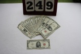 1963 Red Seal Five Dollar Bills- Lot of 33