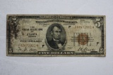 1929 Atlanta Georgia Five Dollar Federal Reserve Note