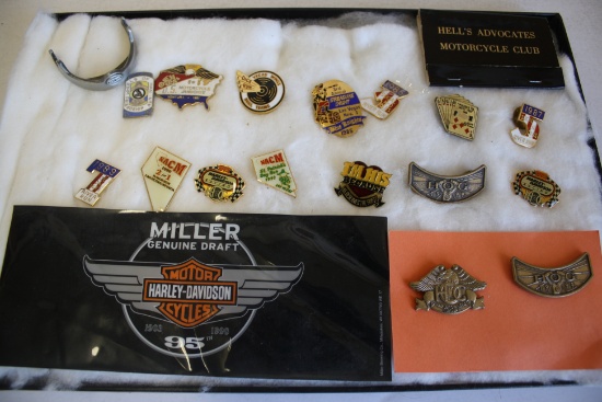 Assorted Biker Pins and more