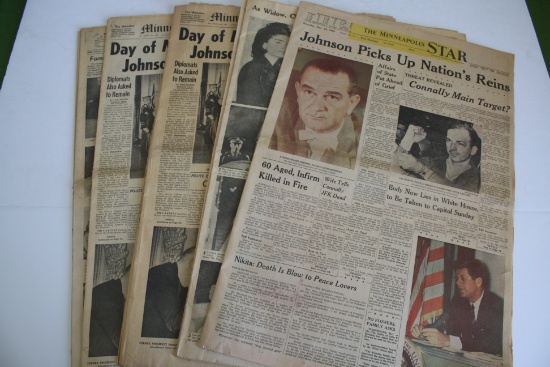 9- 1963 Kennedy Asassination Newspapers