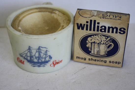 Williams Mug Shaving Soap Box with Old Spice Mug