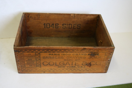 Colgate Barbers Shaving Soap Crate Box