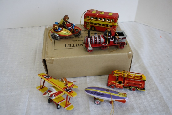 Tin Litho Toy Ornaments by Lillian Vernon
