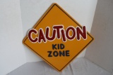 Caution Kid Zone Plastic Sign