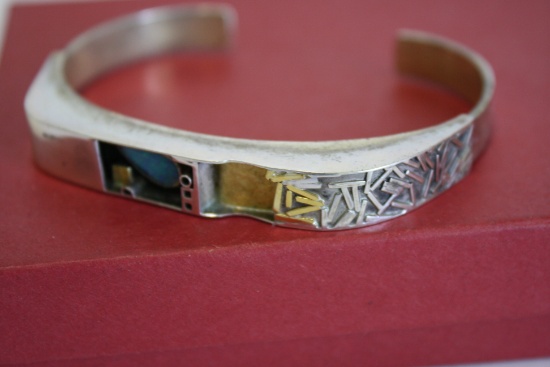 Sterling 24KT Klassen & Glanzer Contemporary Bracelet