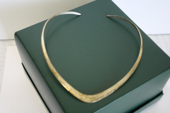 Sterling Silver Collar Necklace signed KRISTIN