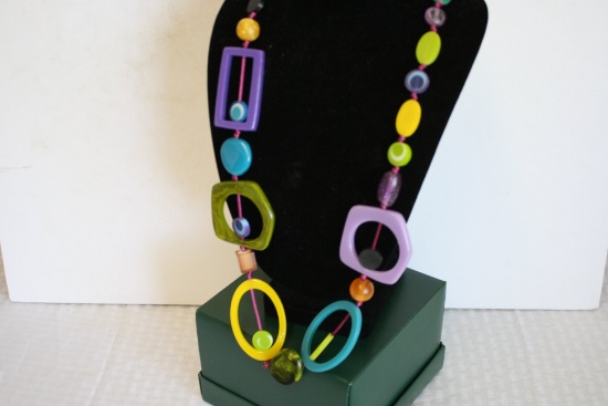 Funky Handcrafted Lucite and Plastic Necklace