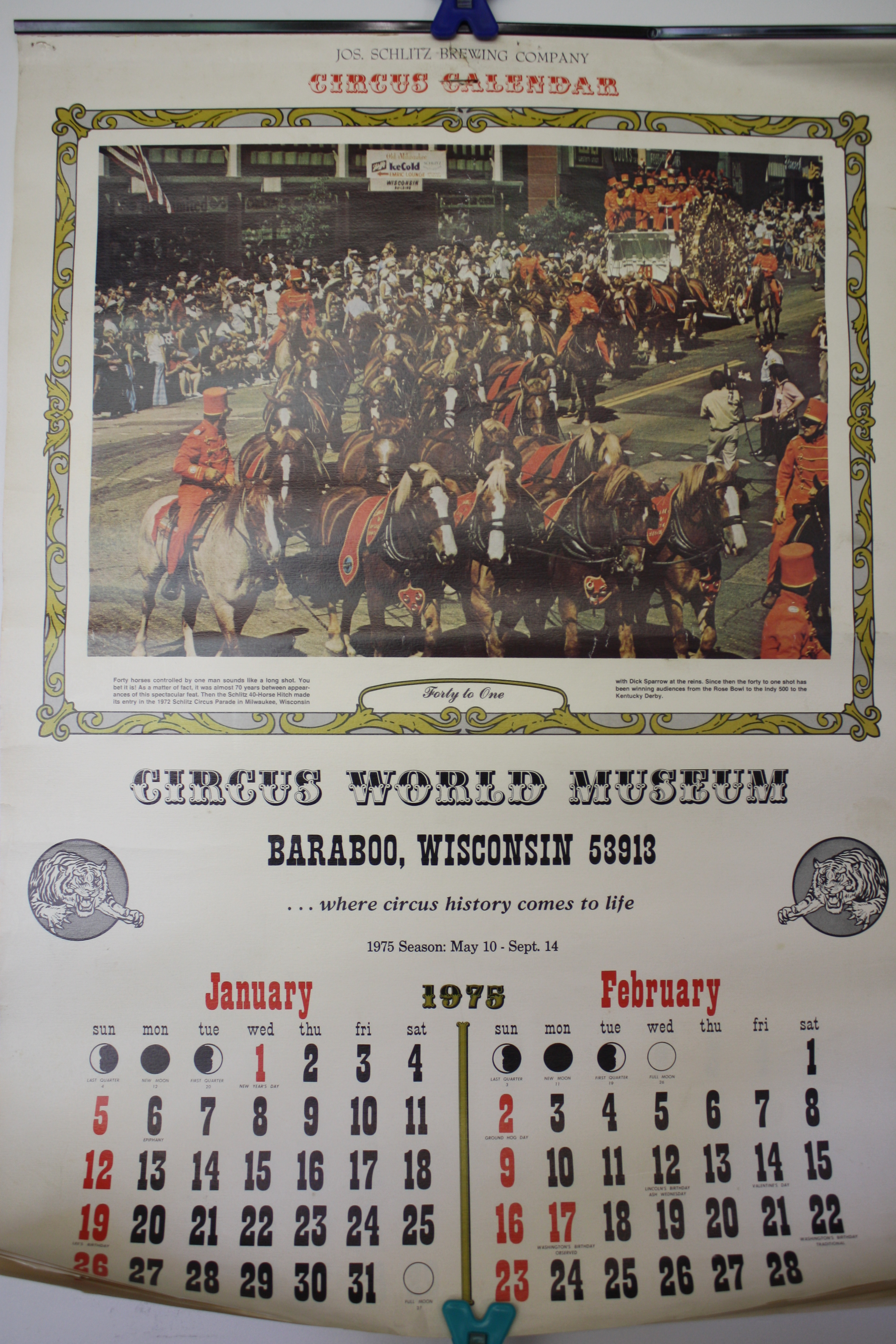 1975 Circus World Museum Calendar | Proxibid