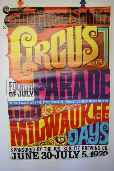 1970's The Great Schlitz Circus Parade Poster