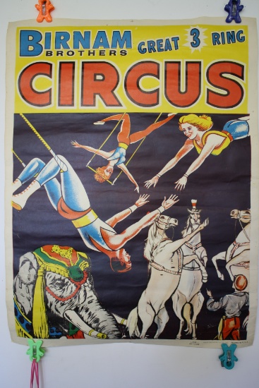 Birnam Brothers Great 3 Ring Circus Poster