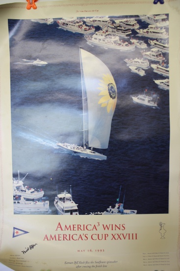 America's Cup XXVIII 1992 Poster- Appears signed by Bill Koch