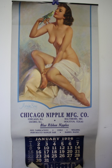 Pin-Up Girl 1956 Calendar - Chicago Nipple Manufacturing Co.