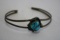 Sterling Silver Bracelet with Rough Turquoise Stone