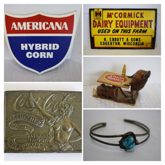 Antiques Auction- Signs, Jewelry, Smalls & More