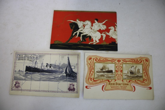 Lot of 3 Red Star Line Postcards
