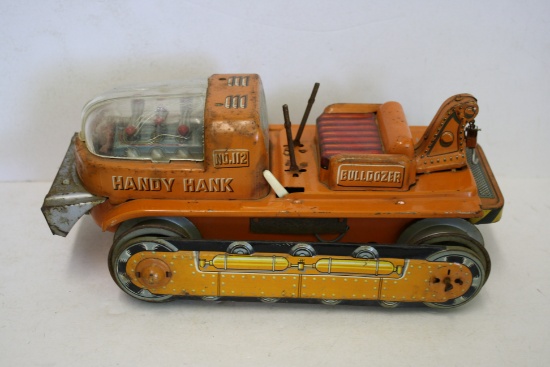 Handy Hank No. 112 Bulldozer Tin Lithographed Toy