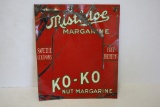 Mistletoe Margarine Ko-Ko Nut Margarine Store Display Metal Sign