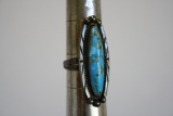 Sterling Silver Ring with Turquoise Stone Size 7 1/4