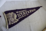 Early Wisconsin State Fair Pennant featuring Indian Chief