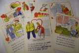 Lot of 10- 1940's Comedic Cartoon Terminology Pages A