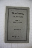 1926 Fordson Parts & Price List