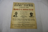 1920 International Harvester Company- Ag. Short Course Poster